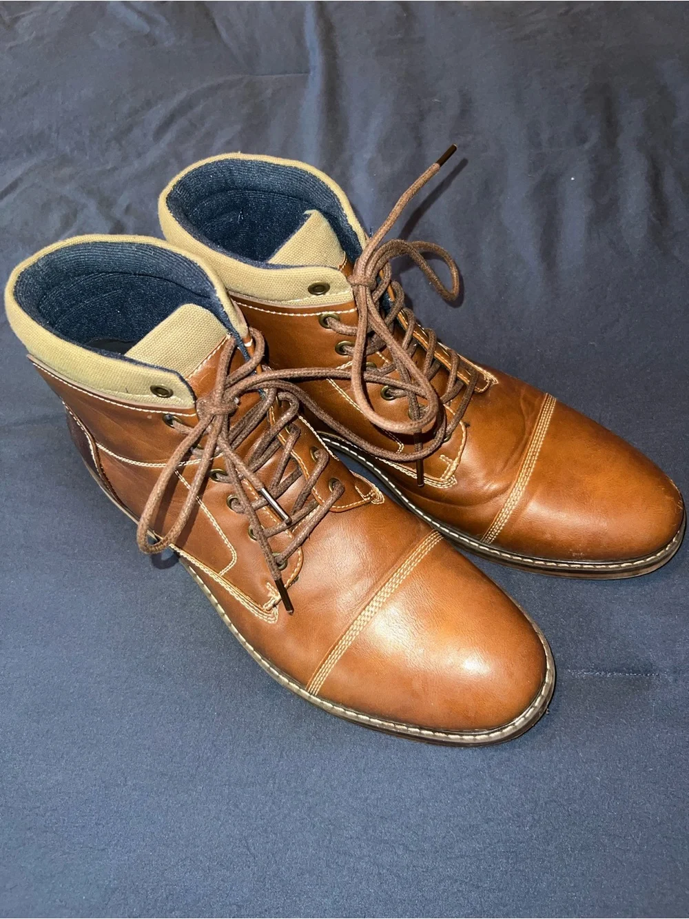 Men's Brown Leather Lace-Up Boots